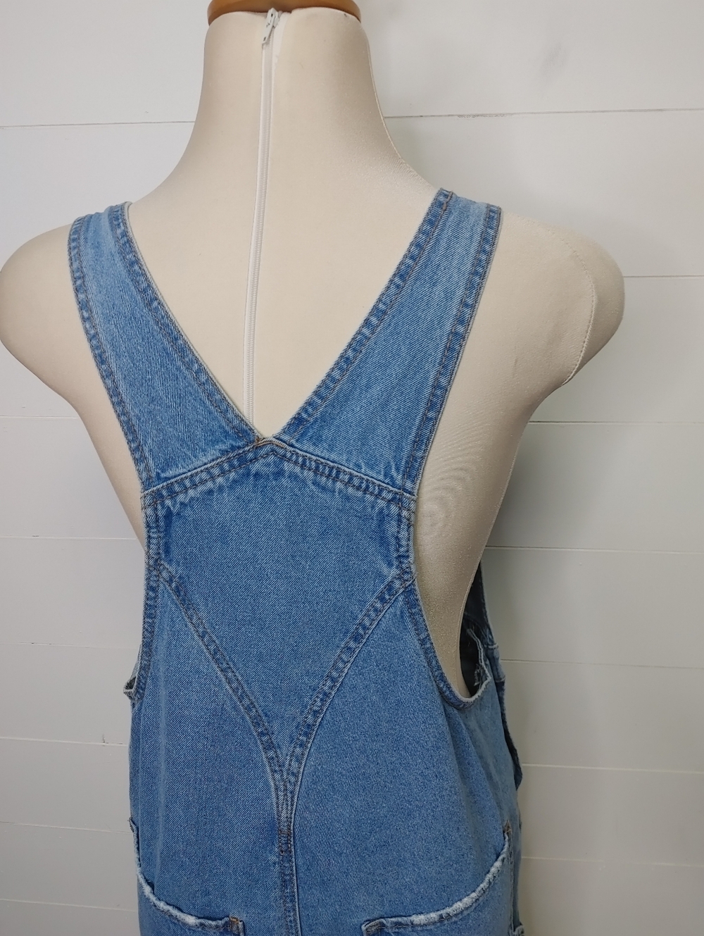 Upcycled Boho Quilt Patch Denim Overalls Size M - Picture 6 of 13